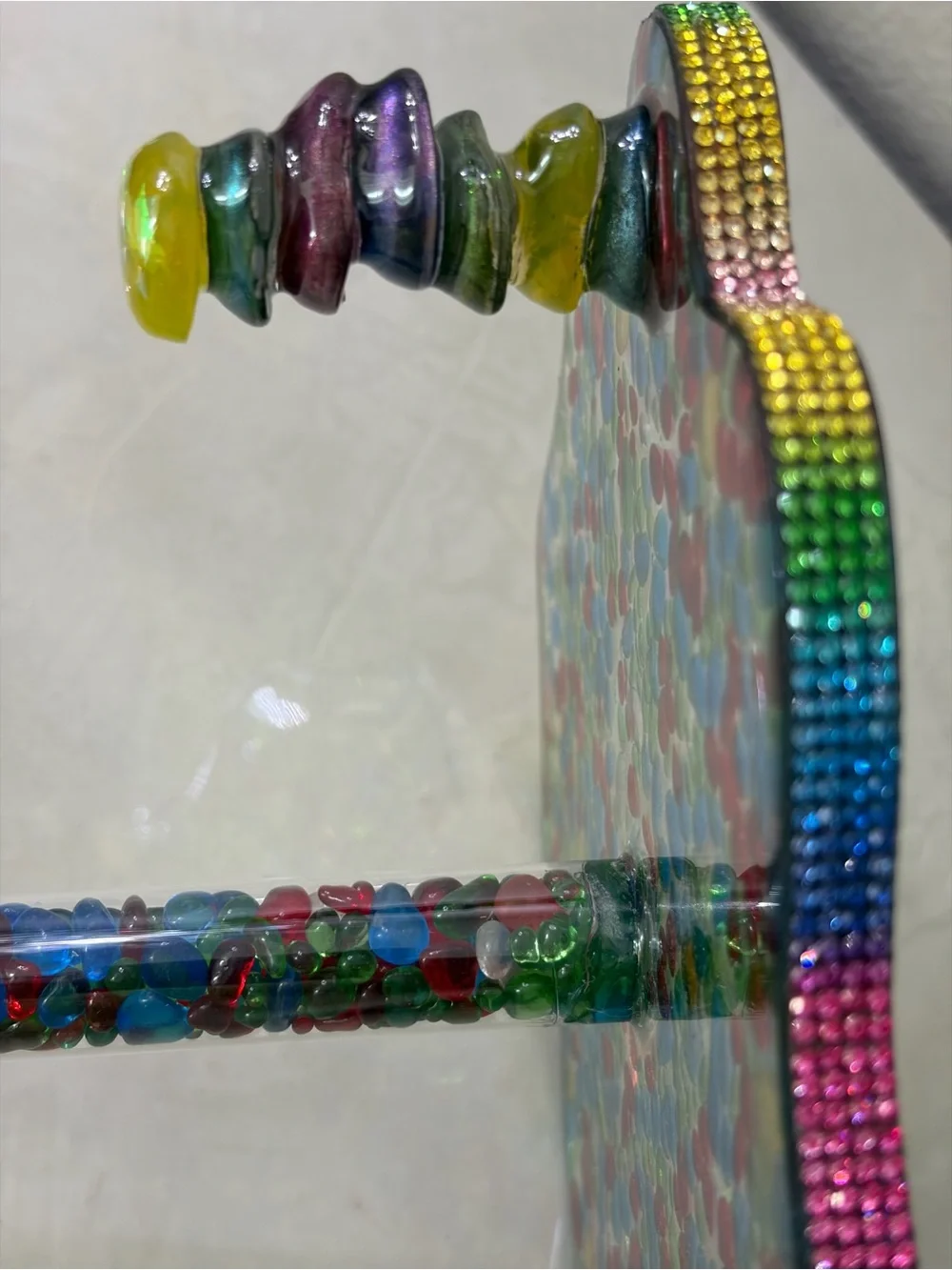 Multicolor Glass Bead Paper Towel Holder - Decorative Home Accent